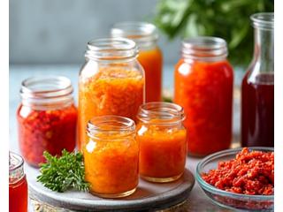 Assortment of vibrant fermented foods: kimchi, sauerkraut, kombucha in jars.