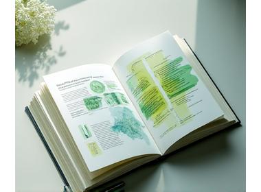 Open book with graphics on metabolism, symbolizing a comprehensive guide.