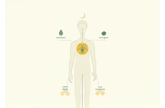 Illustration of a person balancing various lifestyle elements such as sleep, stress, and exercise represented by icons, signifying a holistic lifestyle assessment.